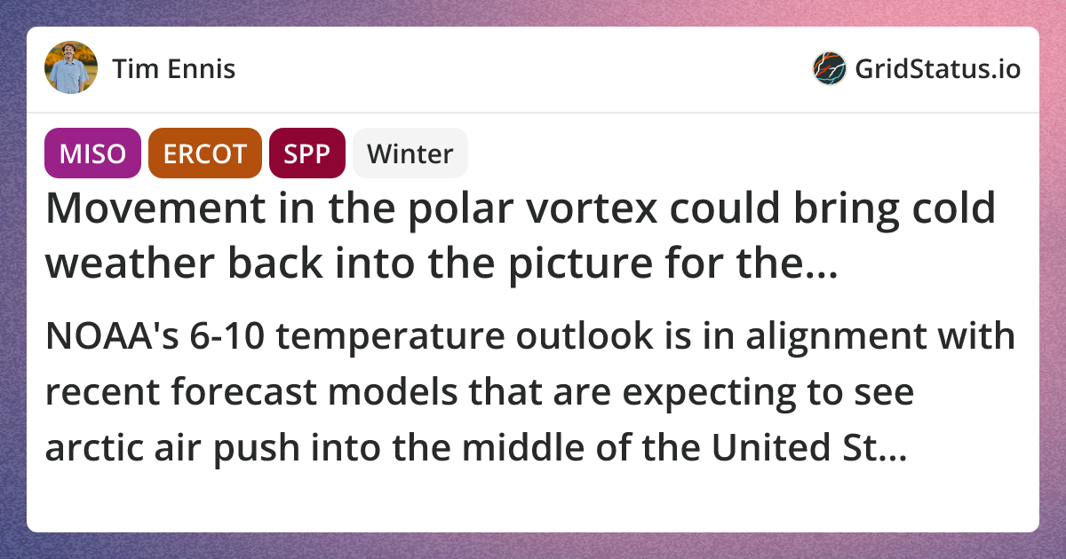 Movement in the polar vortex could bring cold weather back into the ...