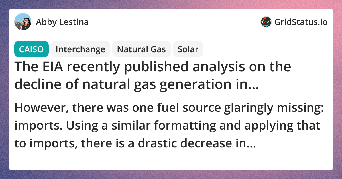 The EIA recently published analysis on the decline of natural gas ...