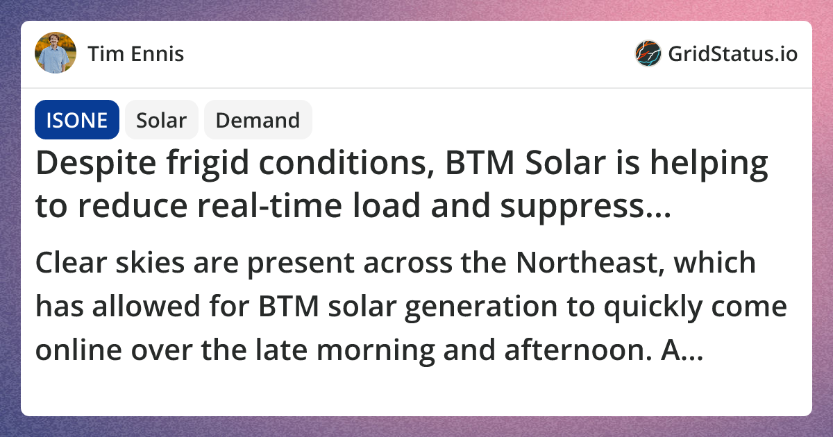 Despite frigid conditions, BTM Solar is helping to reduce real-time ...