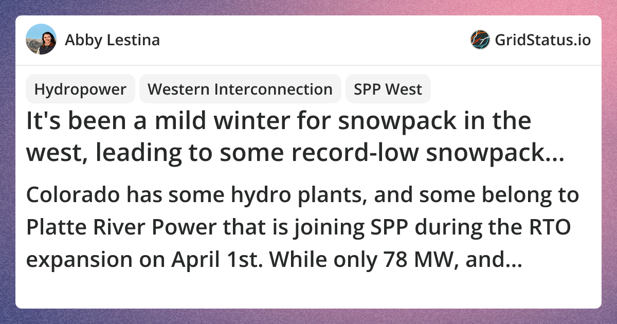 It's been a mild winter for snowpack in the west, leading to some ...