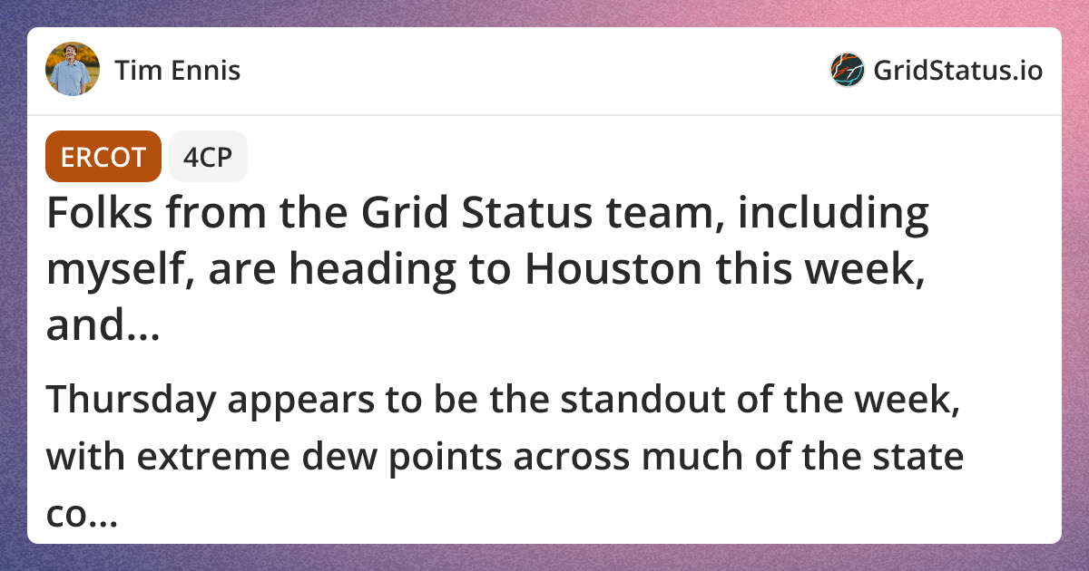 Folks from the Grid Status team, including myself, are heading to ...