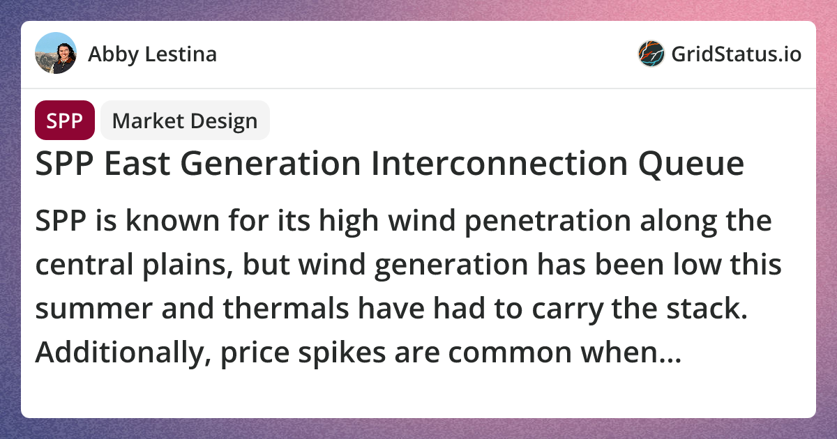 SPP East Generation Interconnection Queue