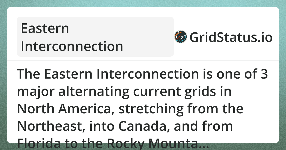 Insights - Eastern Interconnection | Grid Status