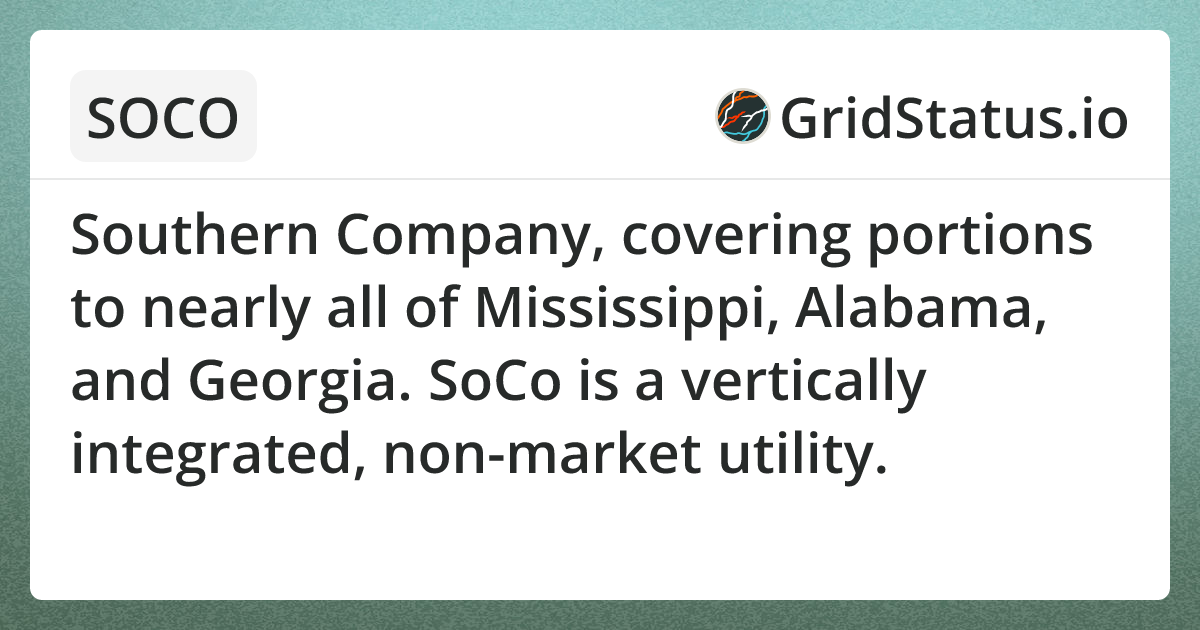 Soco Examples Insights - SOCO | Grid Status